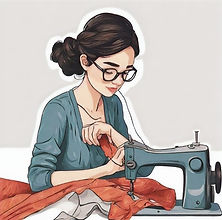 jeune femme qui fait de la couture