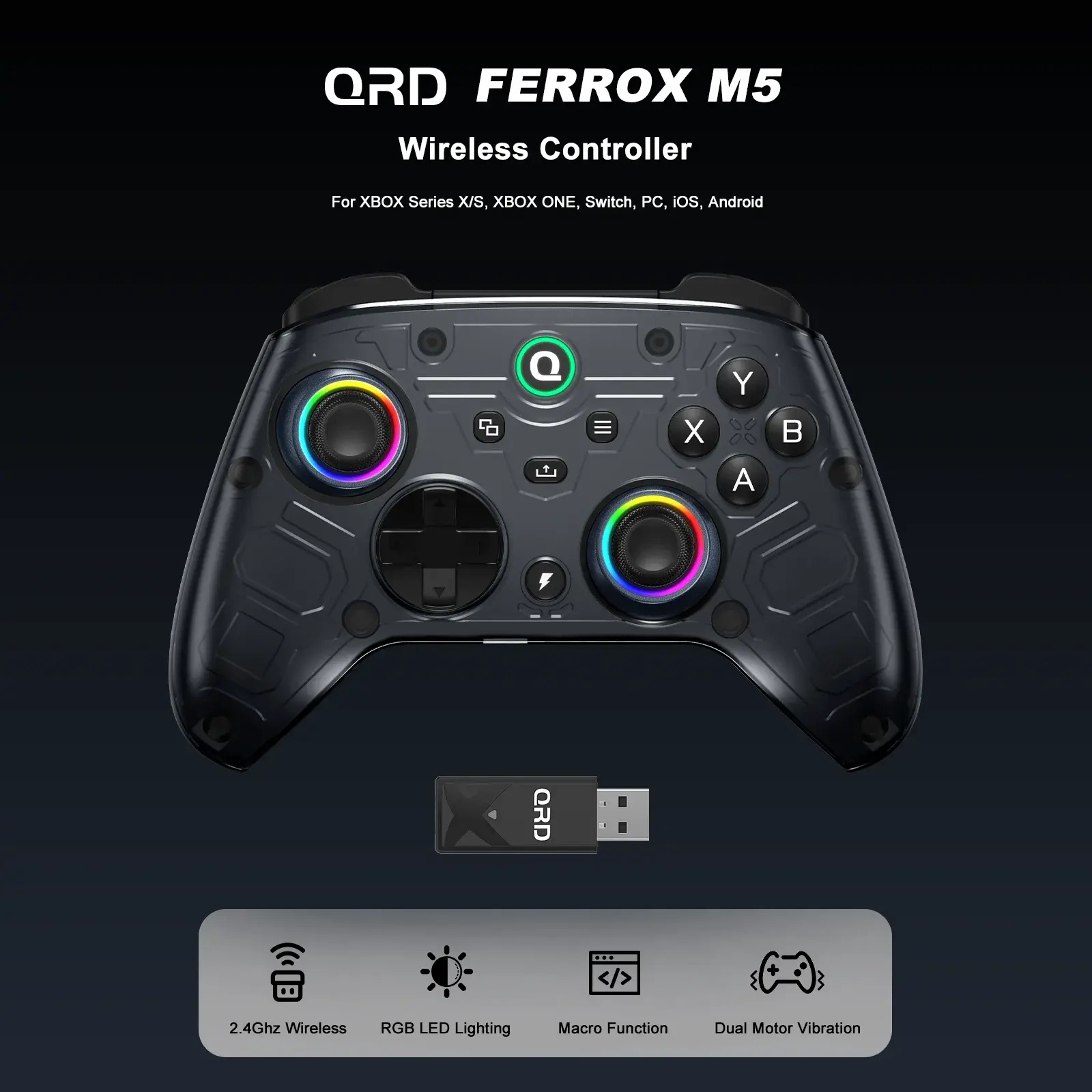QRD FERROX M5 Wireless Controller for Xbox Series X|S,One,Switch,PC,Windows