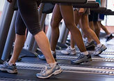 some friends running in a gym