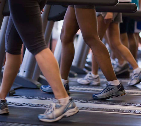 Atheletes on a tradmill prior to a los angeles water body fat test