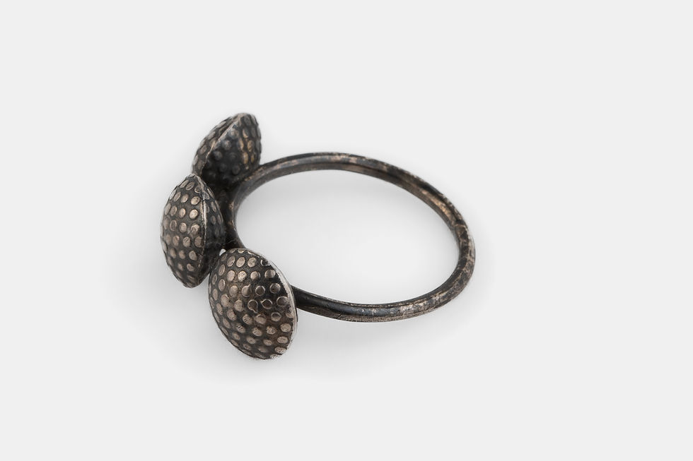 Thumbnail: Black Silver Dots Ring