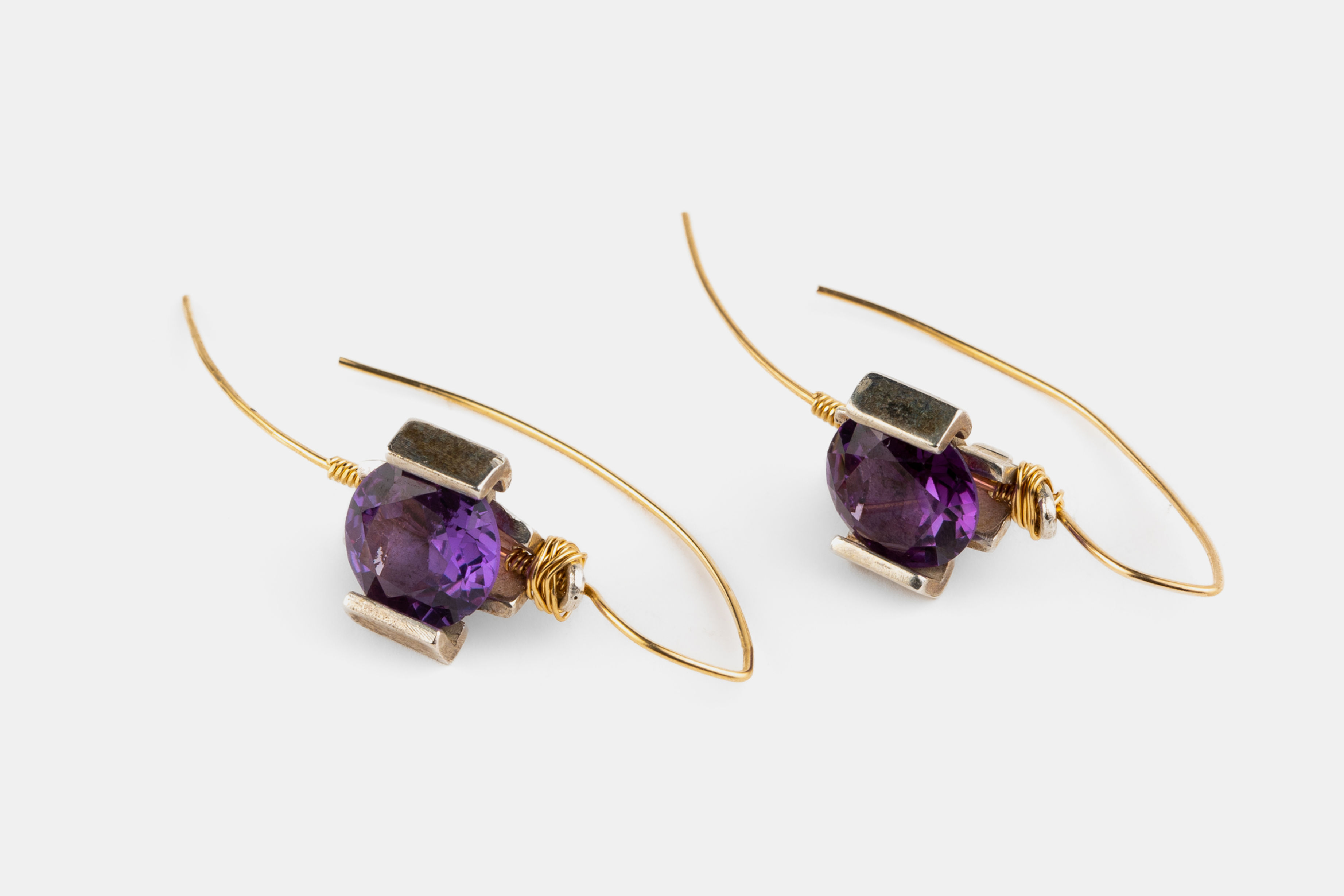 Wrapped Gemstone Earrings