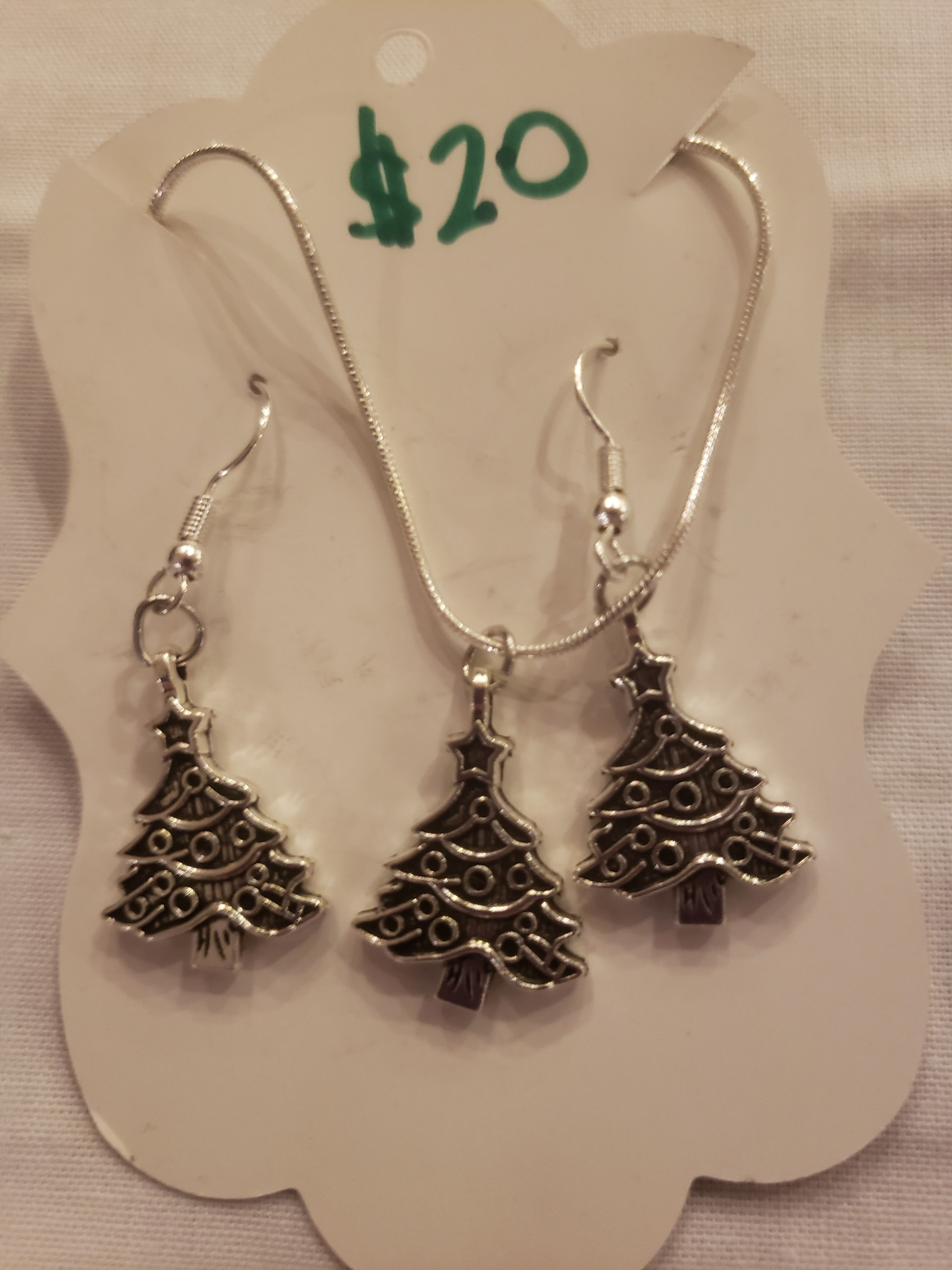 Christmas Tree #1 Necklace and Earring Set