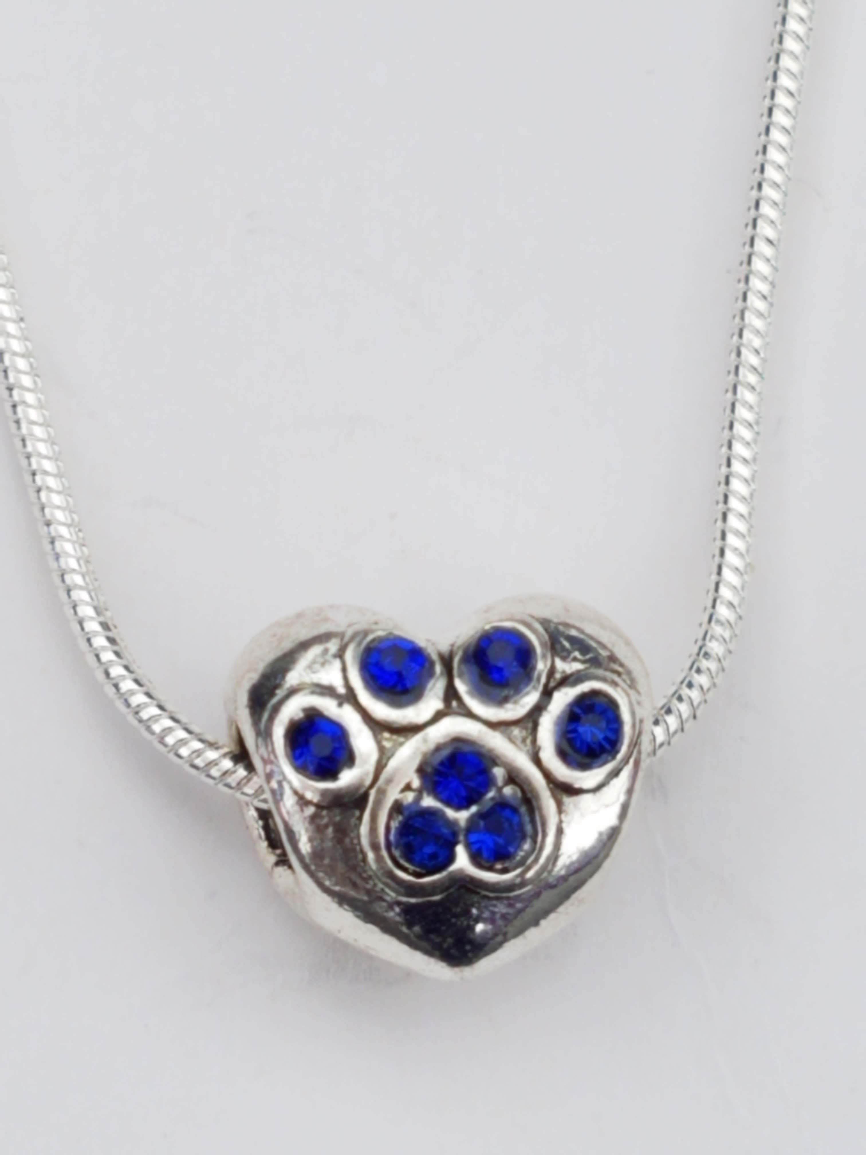Blue Dog Paw Necklace