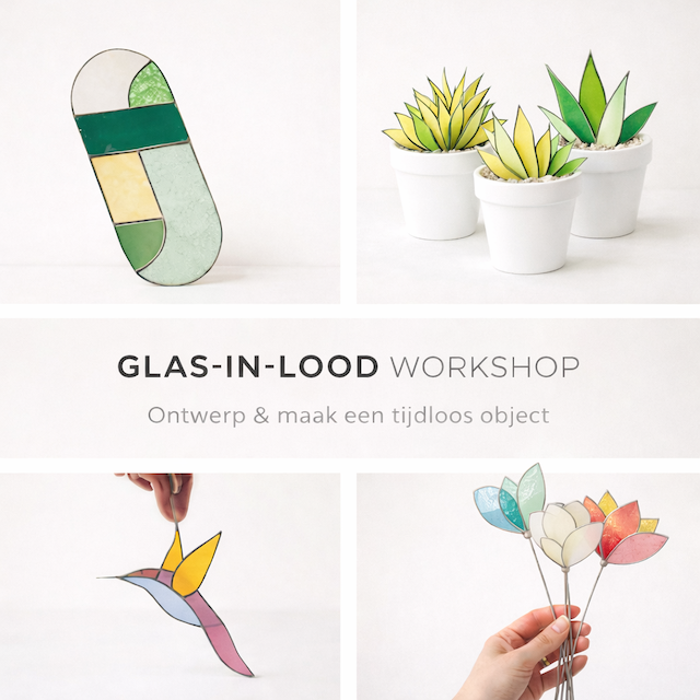 Glas-in-lood workshop: maak een suncatcher of bloem op steel - 14 mrt 2026 