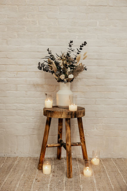 Thumbnail: Kerst Droogbloemenboeket met goud