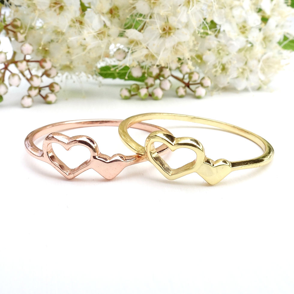 Miniaturbild: Herz Ring Gold und Rosegold