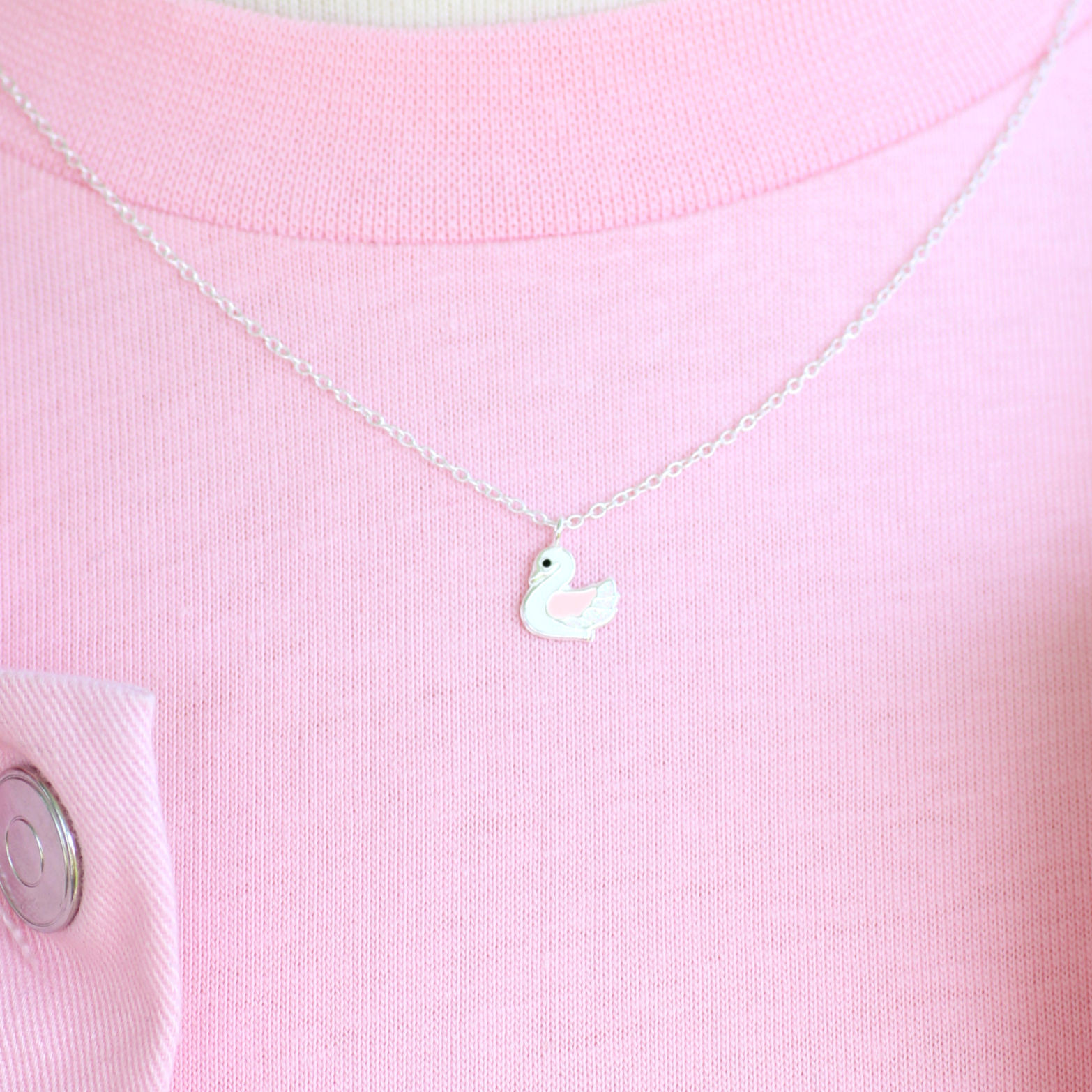 schwan halskette silber