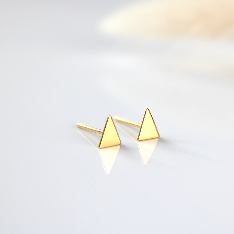 Dreieck Ohrstecker 14k vergoldet ohne Stecker