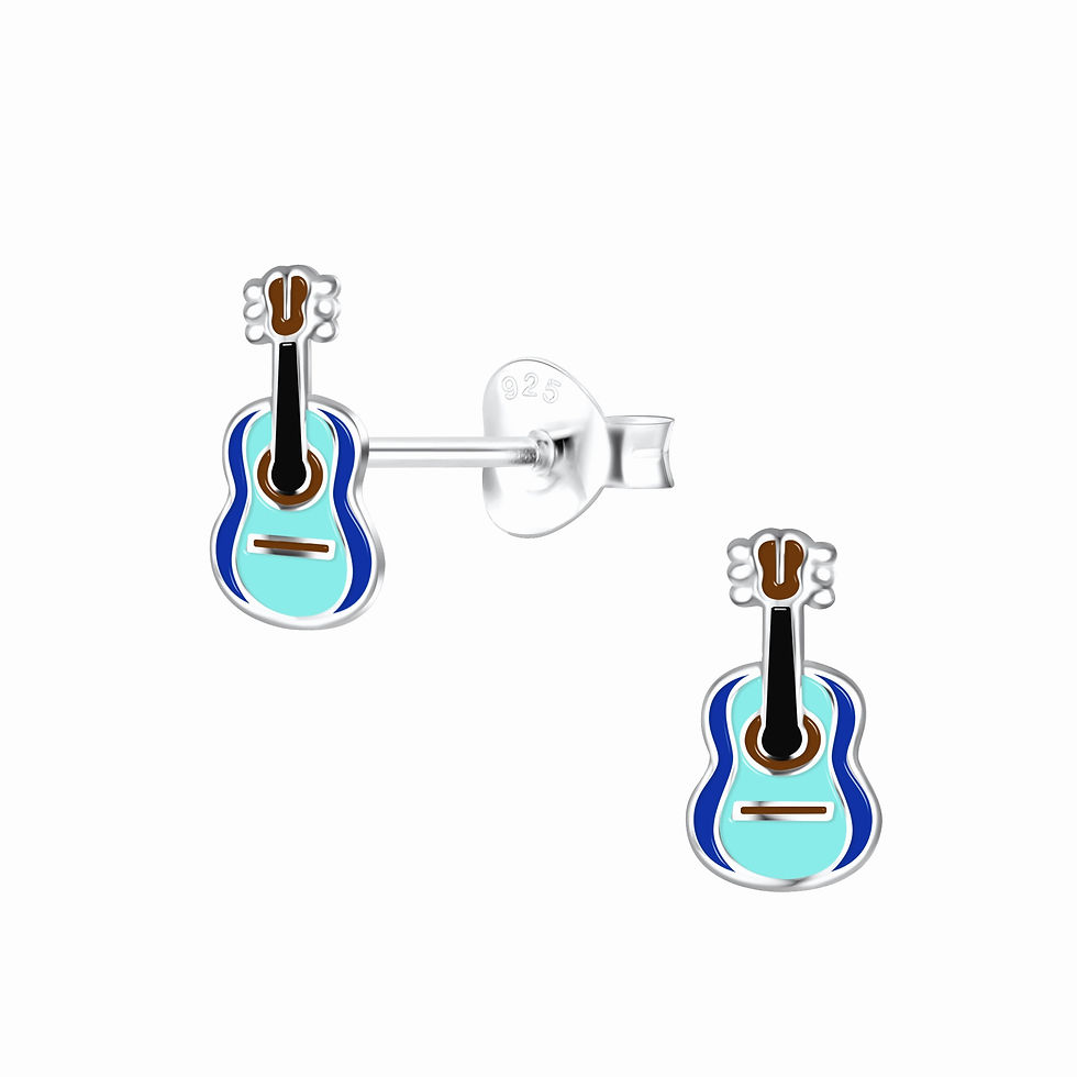 Miniaturbild: Gitarren Kinder Ohrstecker Silber