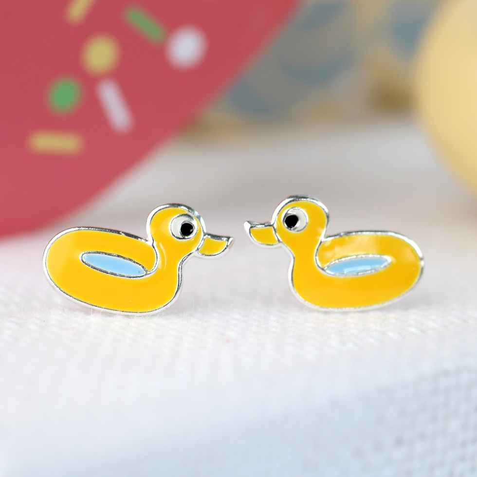 Enten Kinder Ohrringe Silber