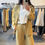 Thumbnail: Blazer à rayure anis JOHANNA PARIS