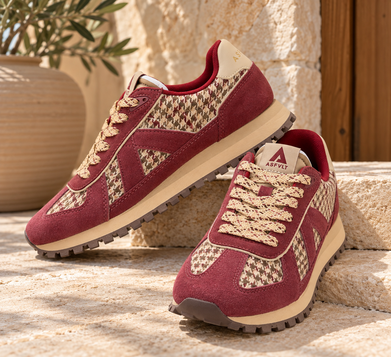Baskets "gate wine tan herringbone" ASFVLT