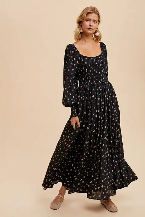 Black Floral Maxi Dress Black Floral Maxi Dress