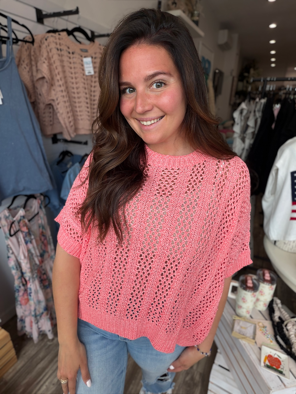 Thumbnail: Coral Crochet Dreams Top
