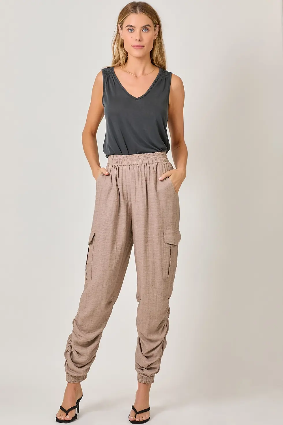 Thumbnail: Vintage Rose Ruched Joggers