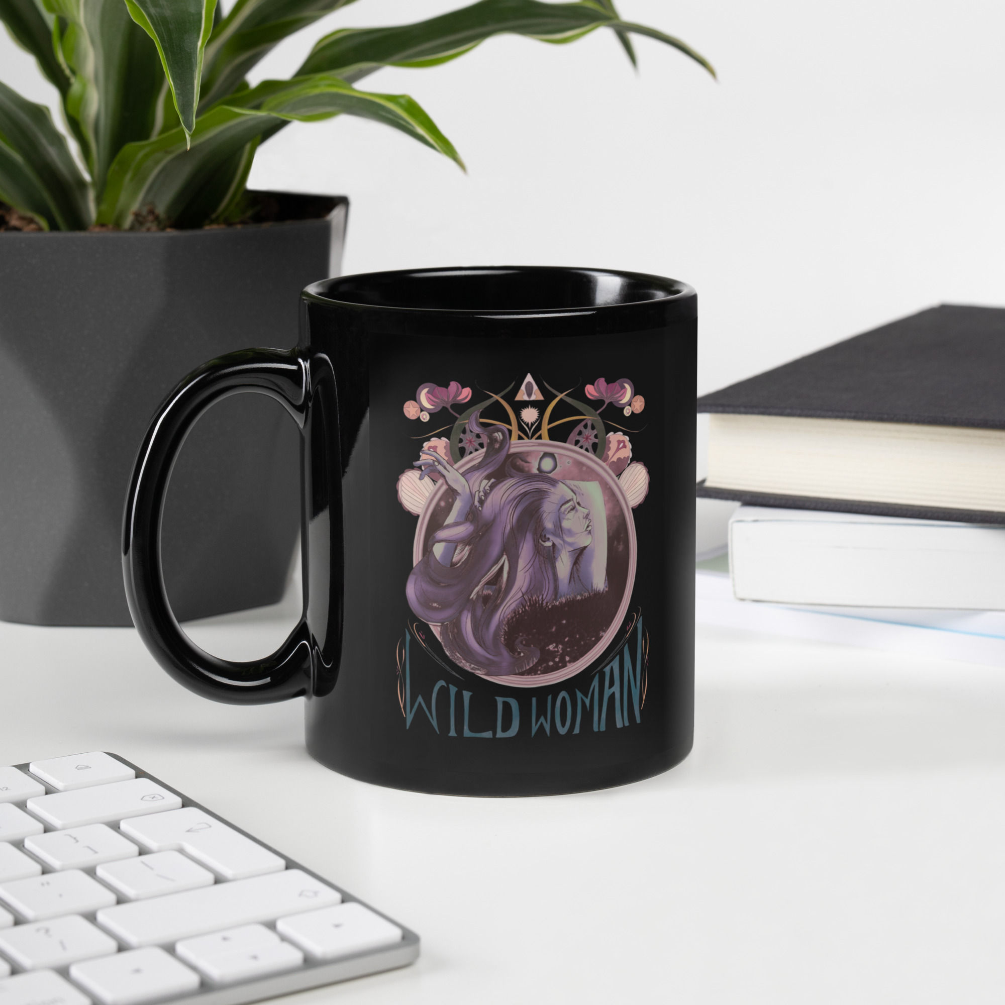 Wild Woman Black Glossy Mug