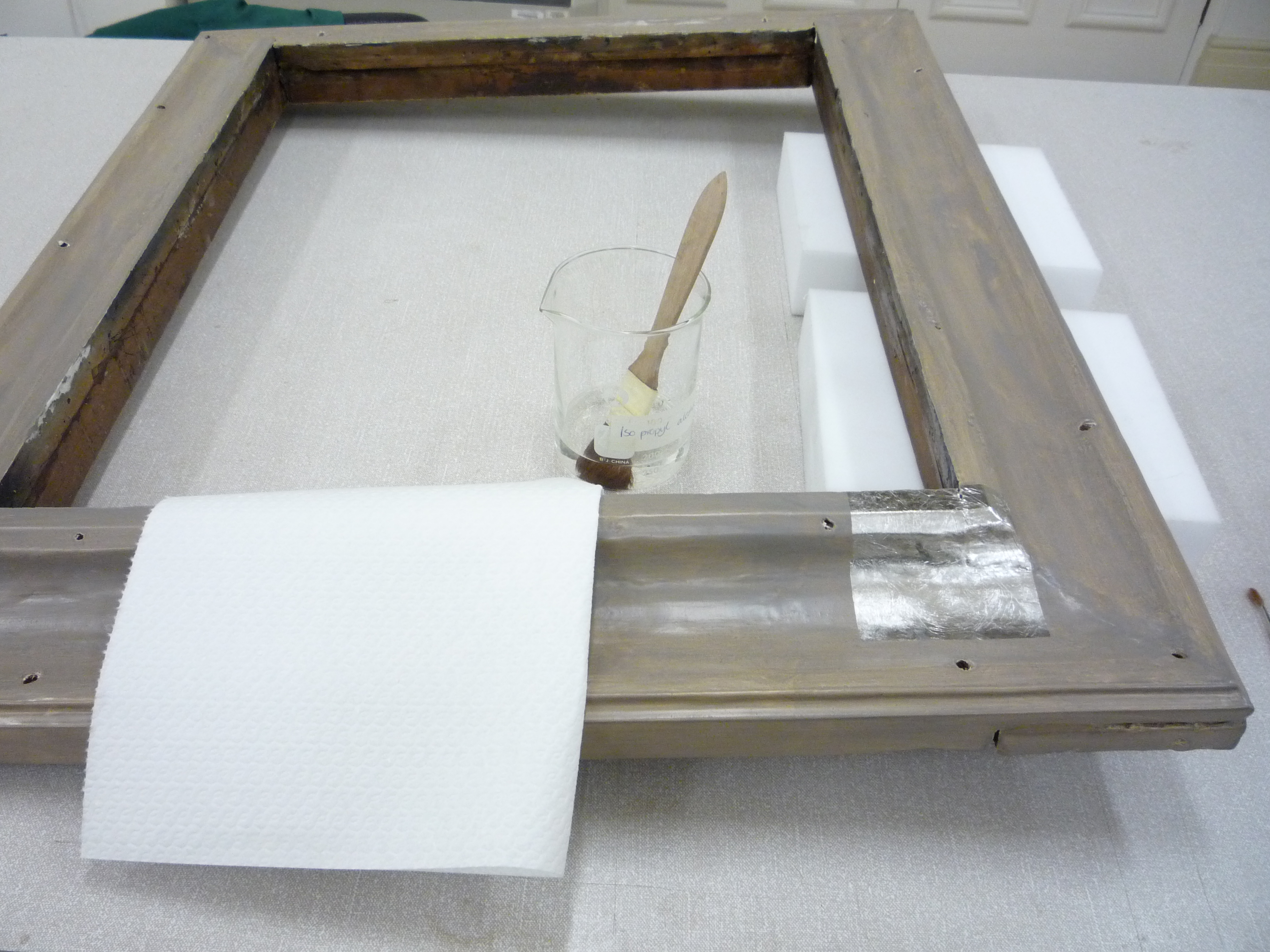 Silver leafed mirror frame c.1690