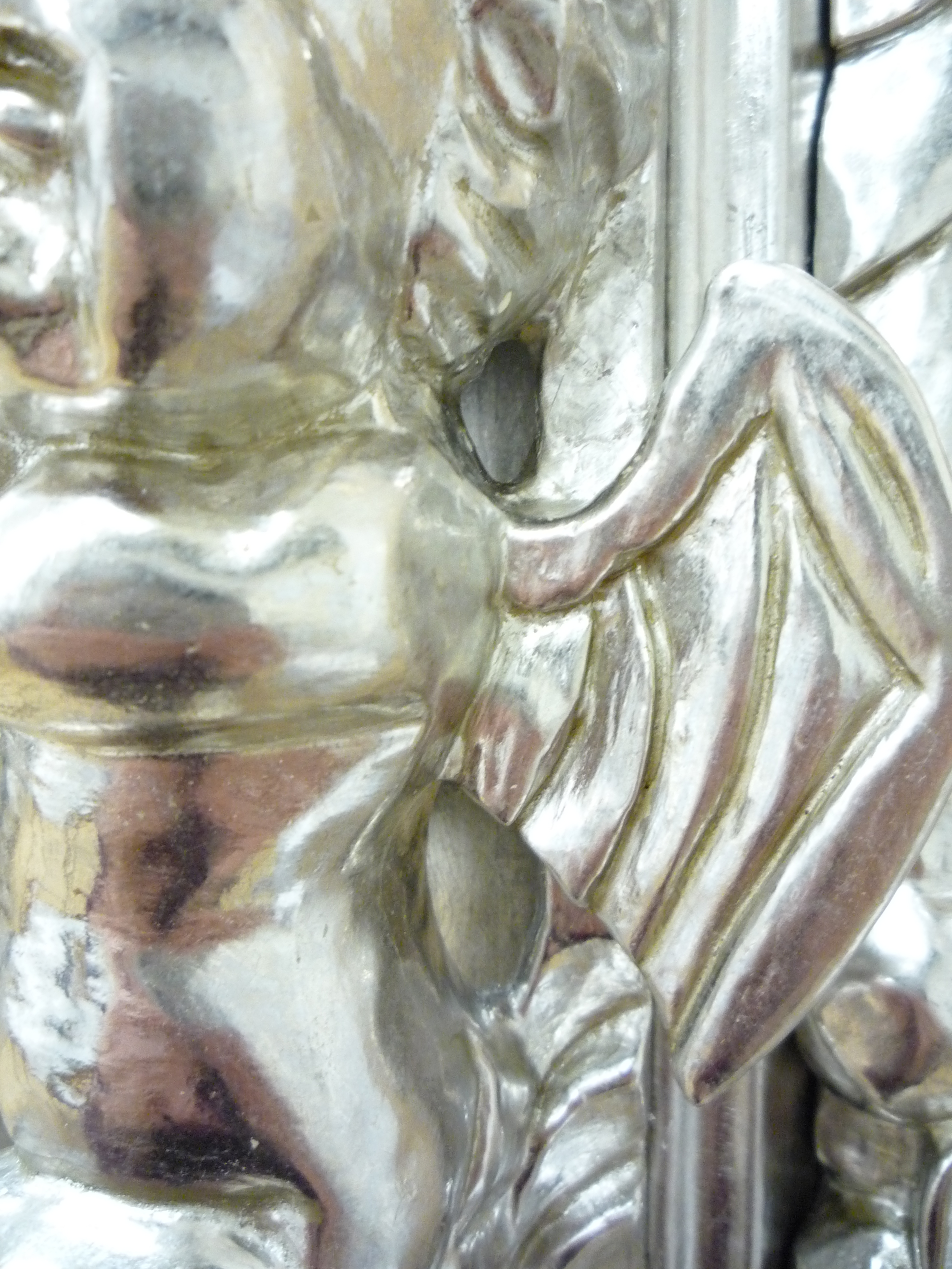 Silver leafed mirror frame c.1690