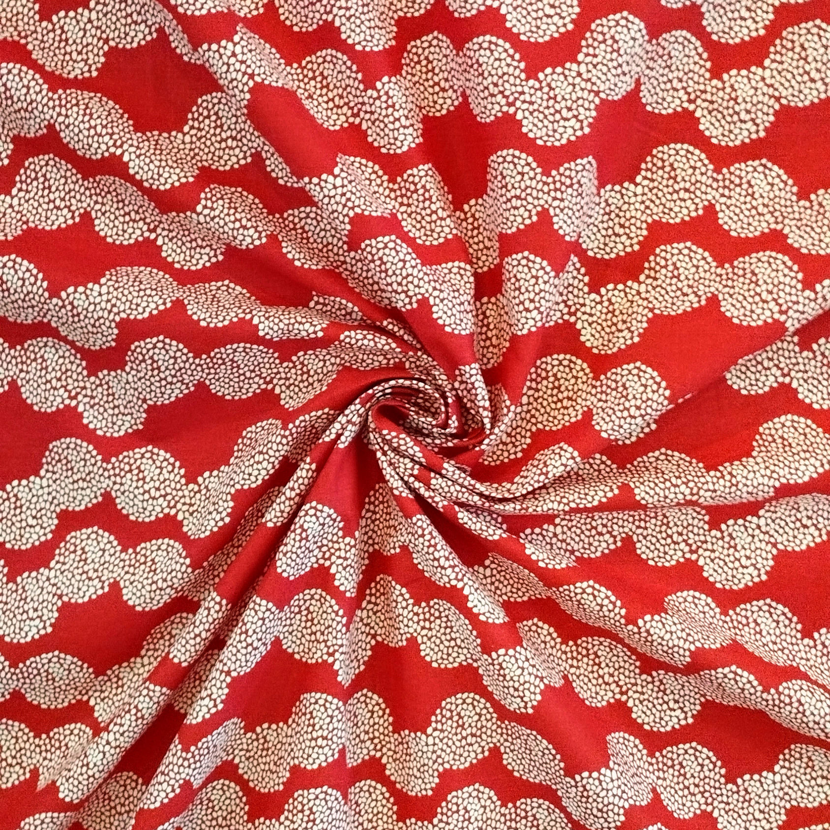 Coton à motifs certifié Oeko Tex (rouge)