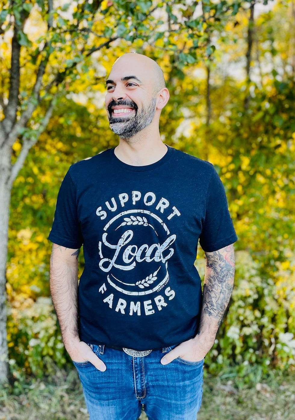 Support Local Farmers T-Shirt- Olive