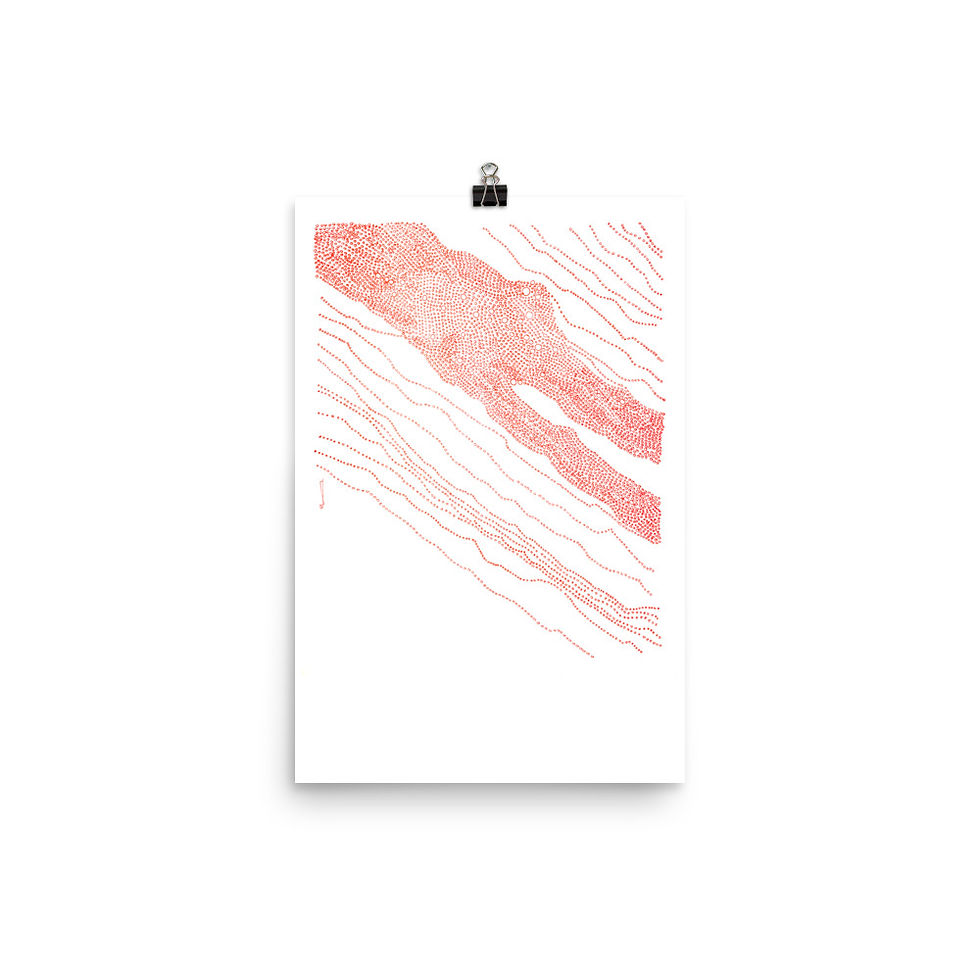 Thumbnail: Waving Motion (in red) - Unframed