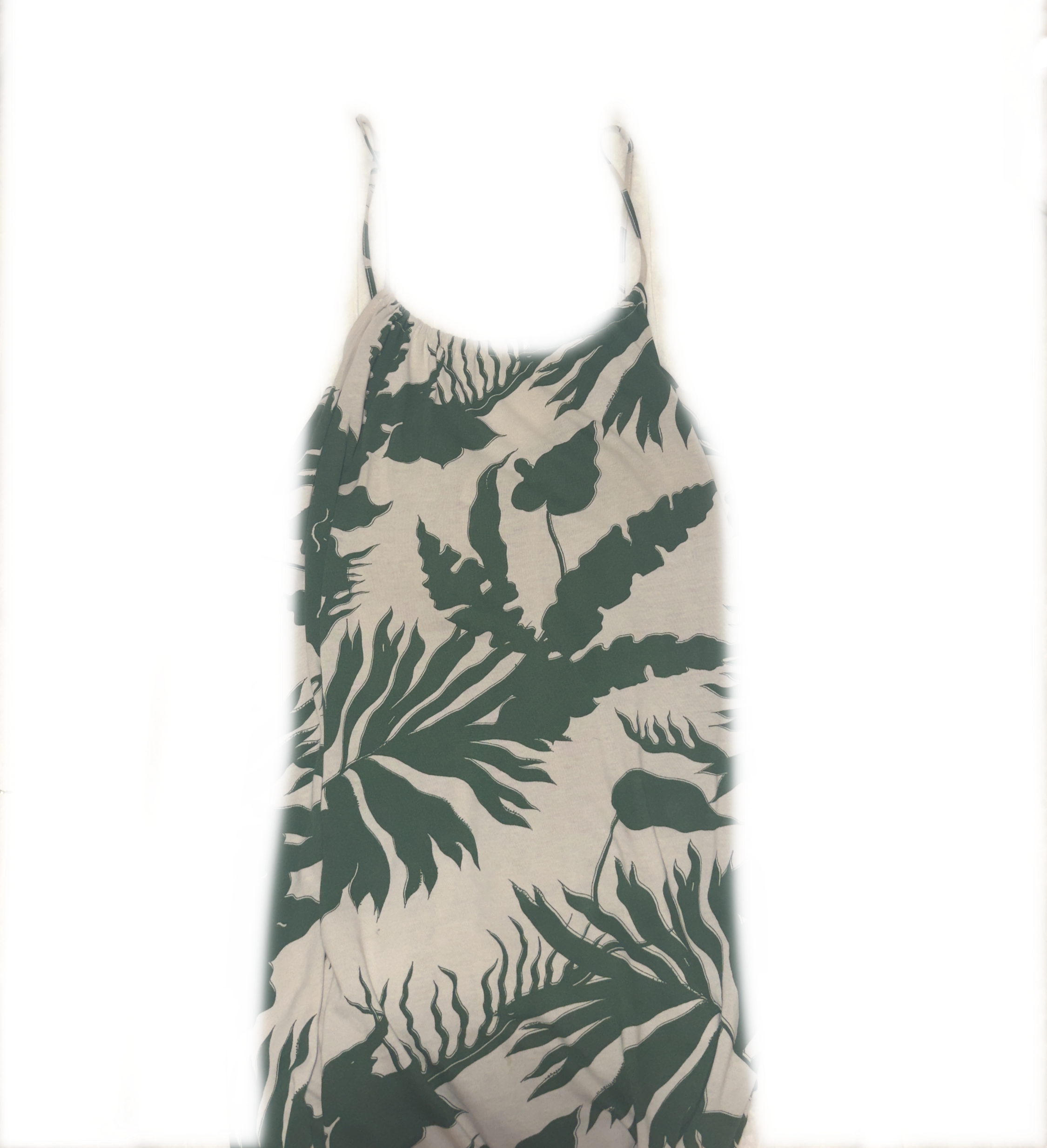 Green and White Leaf Dress