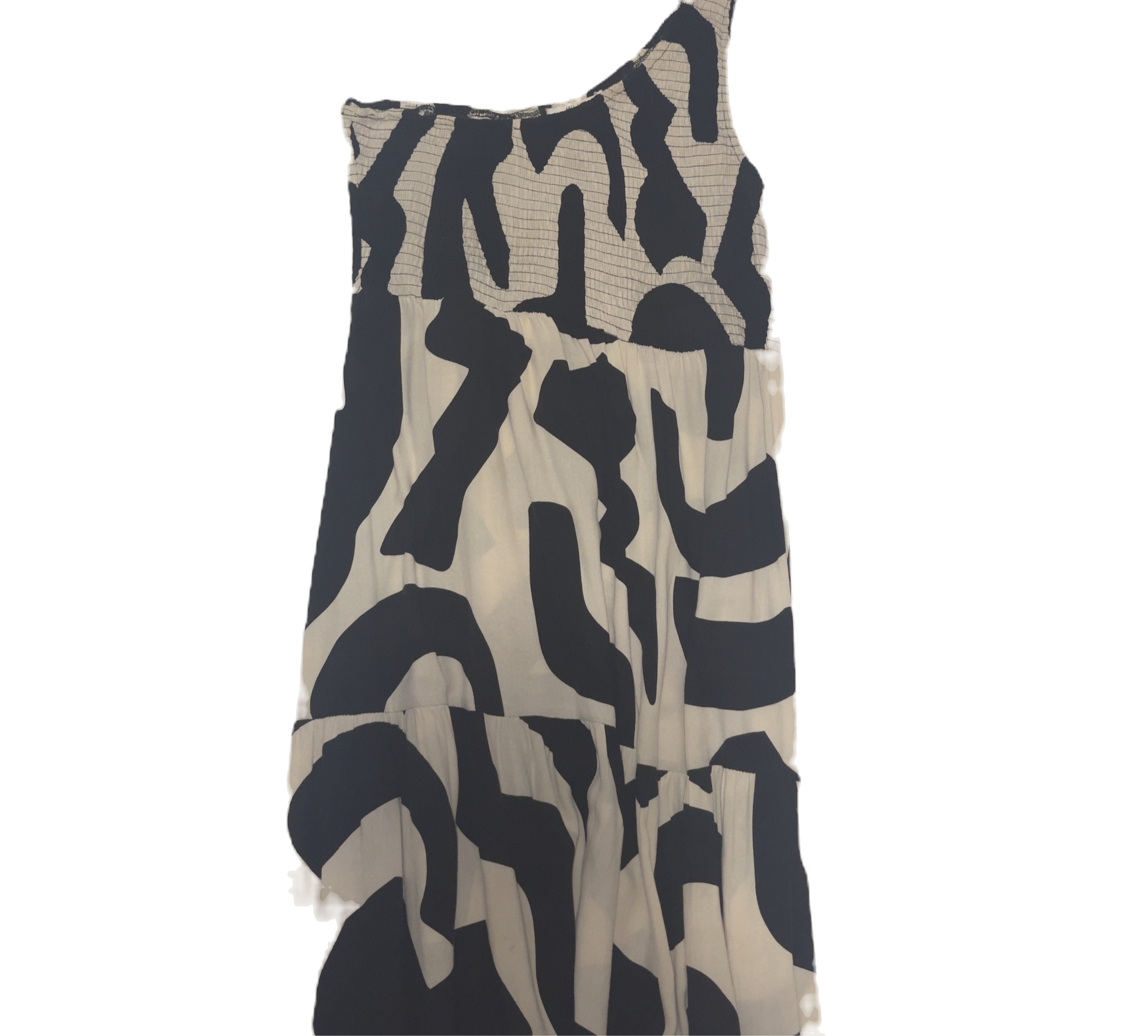 Cow Print Asymetric Strap Dress