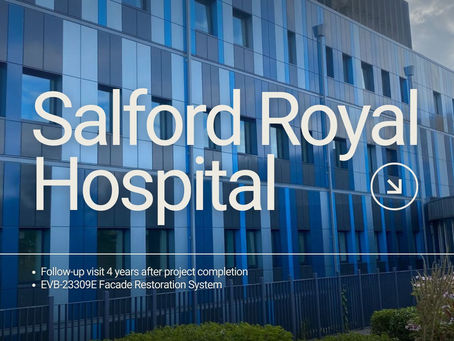 Case Study: NHS Salford Royal Hospital, Greater Manchester - Façade Restoration Using BROMOCO EVB-23309E Permanent Coating System