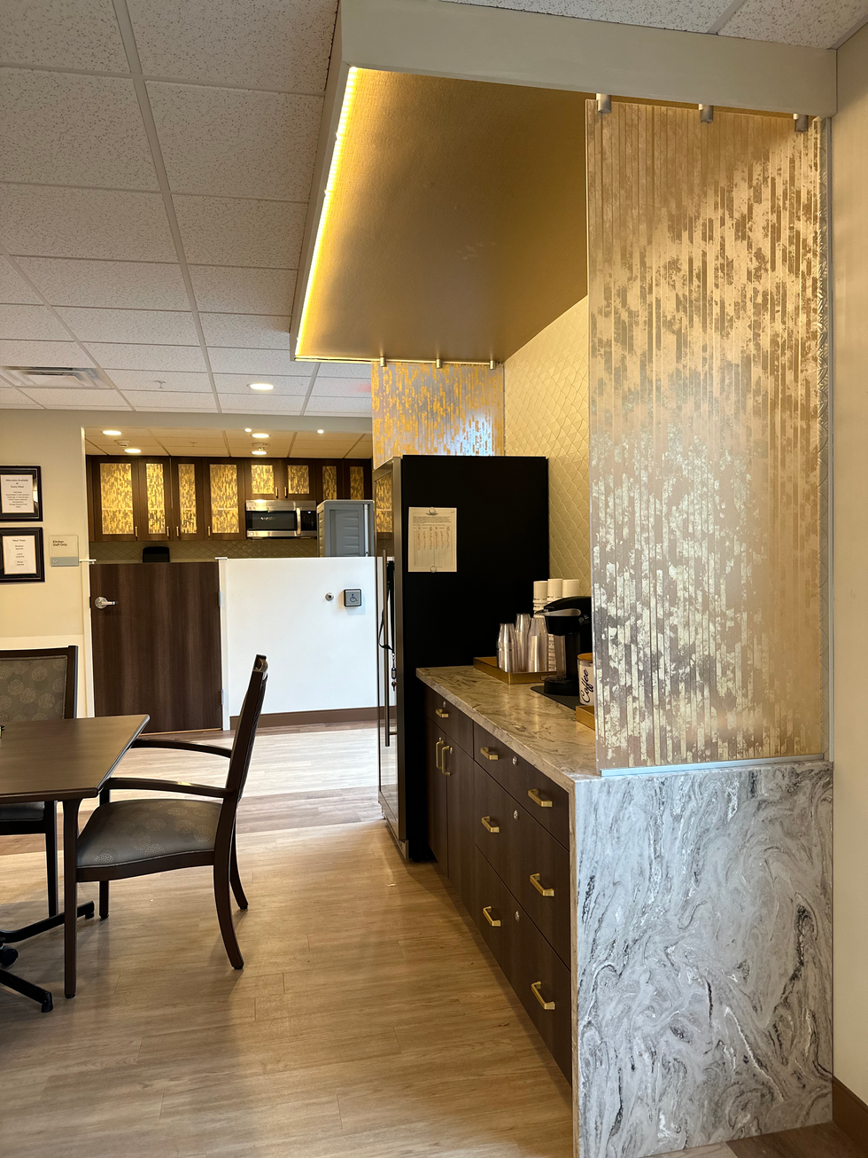 Dining room with coffee bar