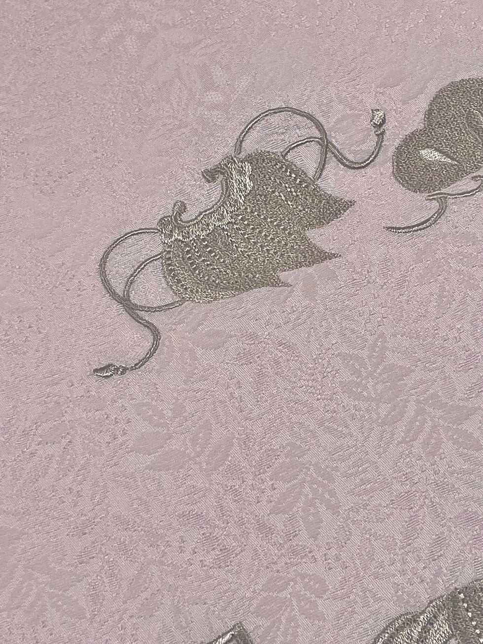 サムネイル： 染名古屋帯＊刺繍めでた尽くし（桜色）
