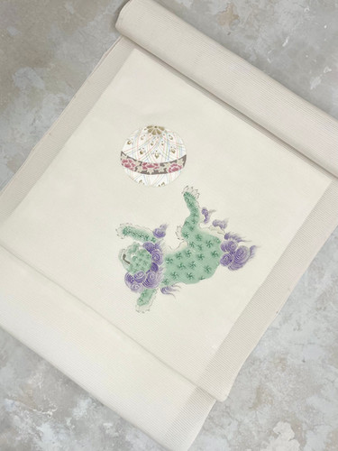 ☆ 名古屋帯 西陣にんな織物 かわいいふぐ柄 河豚 象牙色 O-5274 ☆ 名古屋帯 西陣にんな織物 かわいいふぐ柄 河豚 象牙色 O-5274