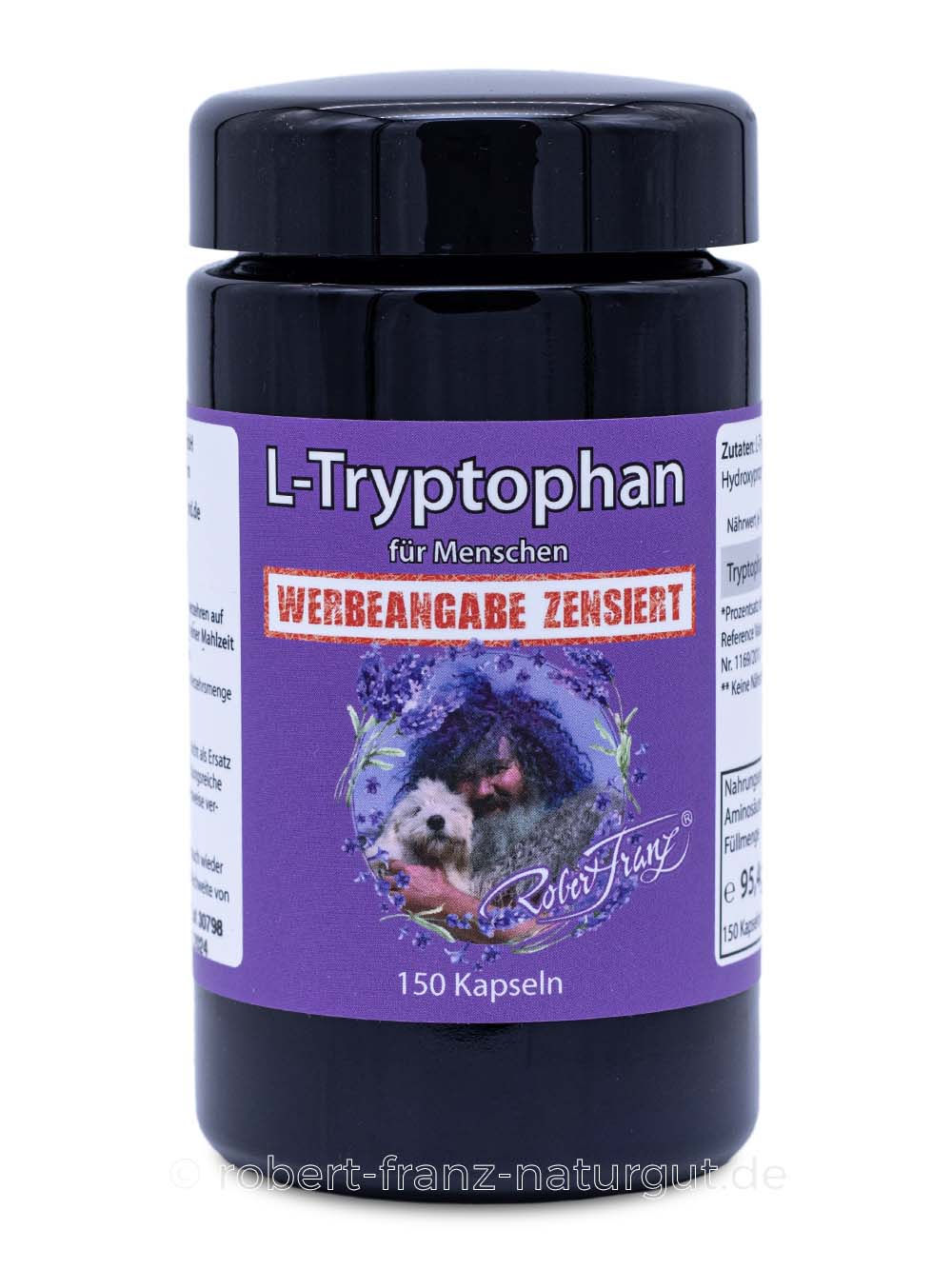 Glas von L-Tryptophan 150 Kapseln