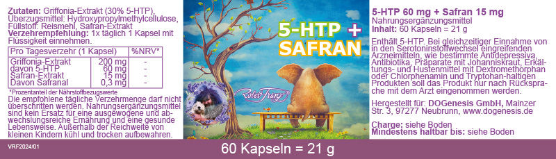 Miniaturbild: Beschreibung von 5-HTP + Safran 60 Kapseln