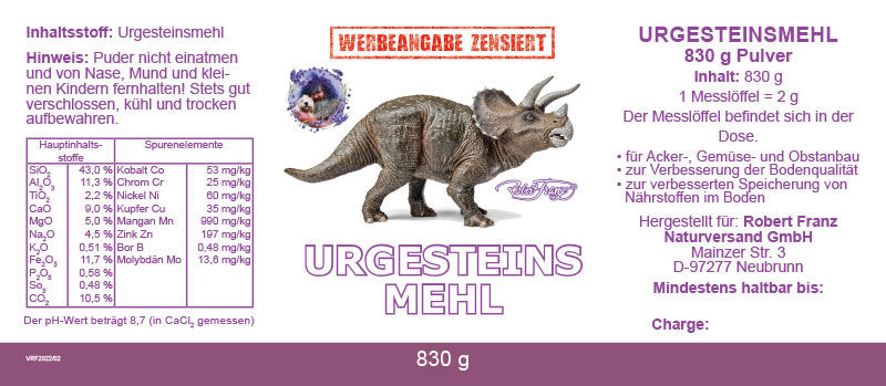 Miniaturbild: Beschreibung von Urgesteinsmehl - Pulver 830g