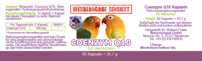 Miniaturbild: Beschreibung von Coenzym Q10 60 Stück