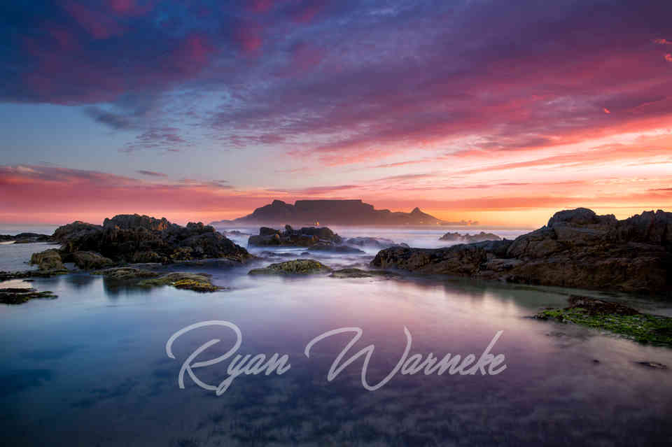 Table Mountain Sunset captured after the rain in Cape Town South Africa.