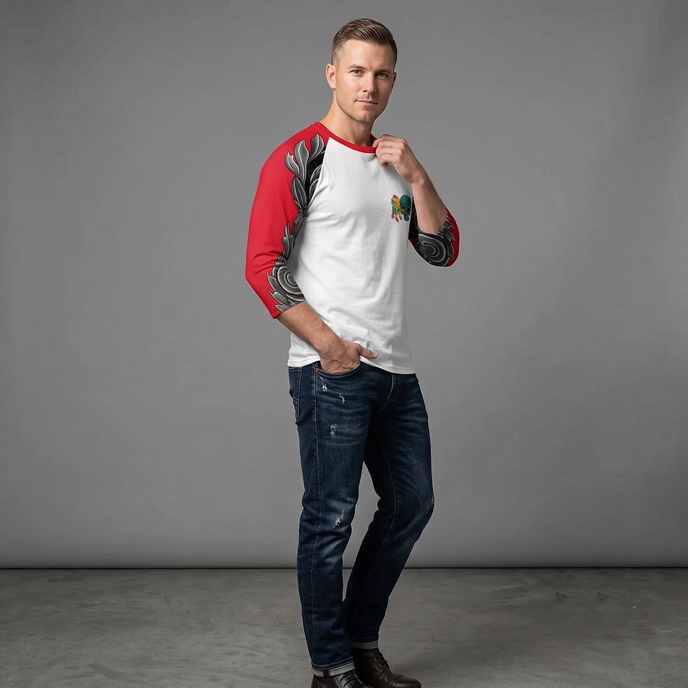 Humandroid unisex raglan t-shirt front view