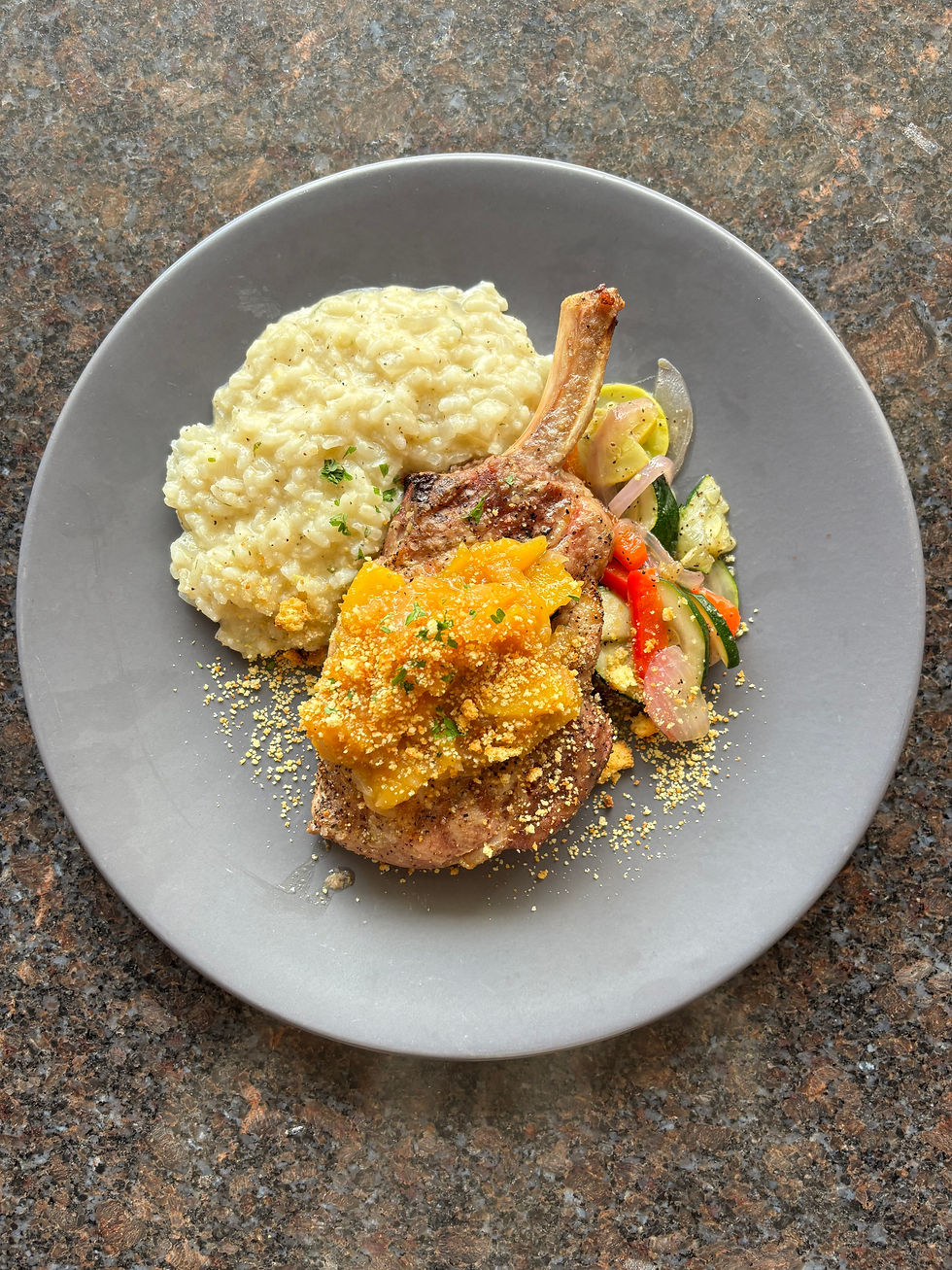 peach pork chop