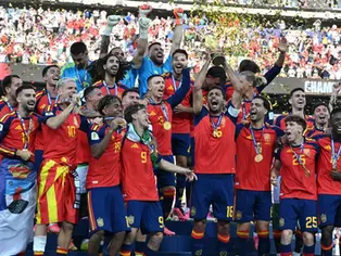 Spain’s men’s national team celebrating winning the 2026 FIFA Men’s World Cup after their 1- 0 victory over Argentina. Source: The Economist.