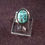 Thumbnail: Heavy Sterling Silver & High Grade Kingman Turquoise Ring by C Willie