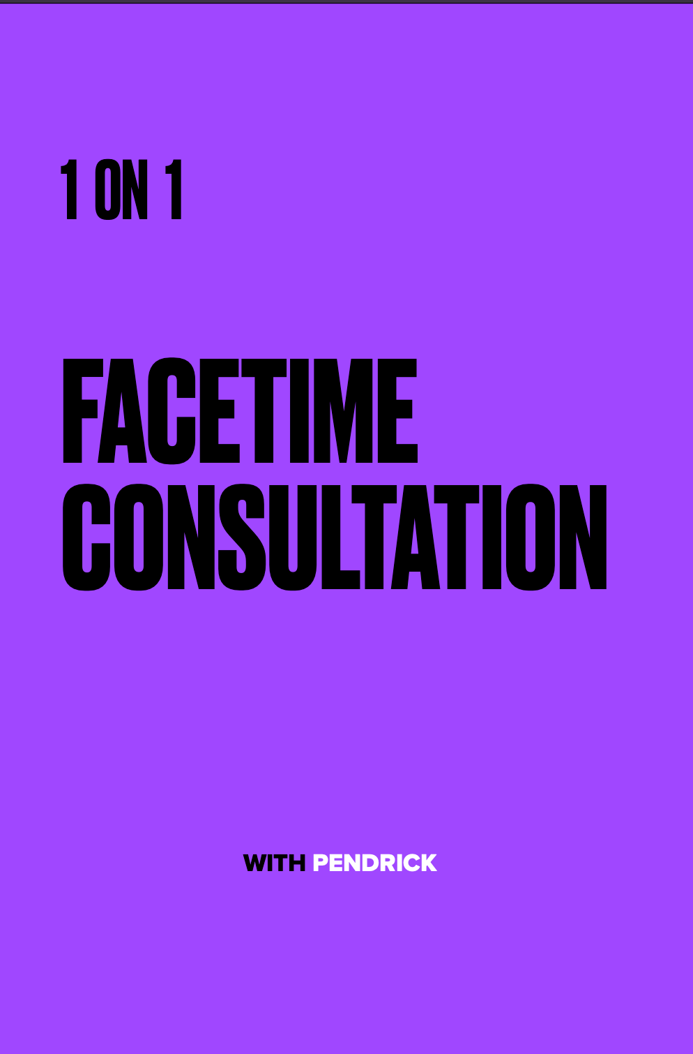 1 on 1 FaceTime Consultation