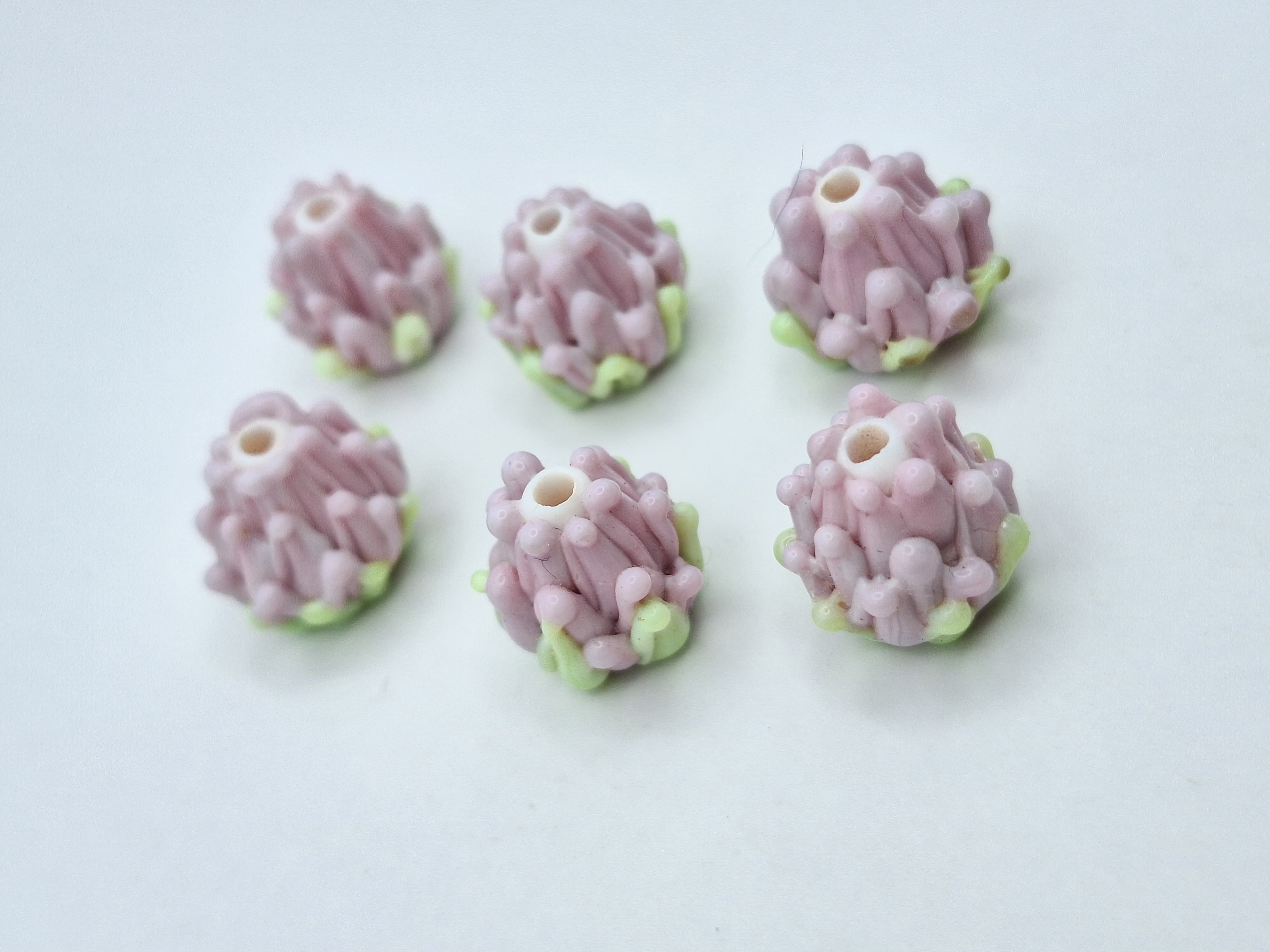 One Pastel Pink Flower Bead
