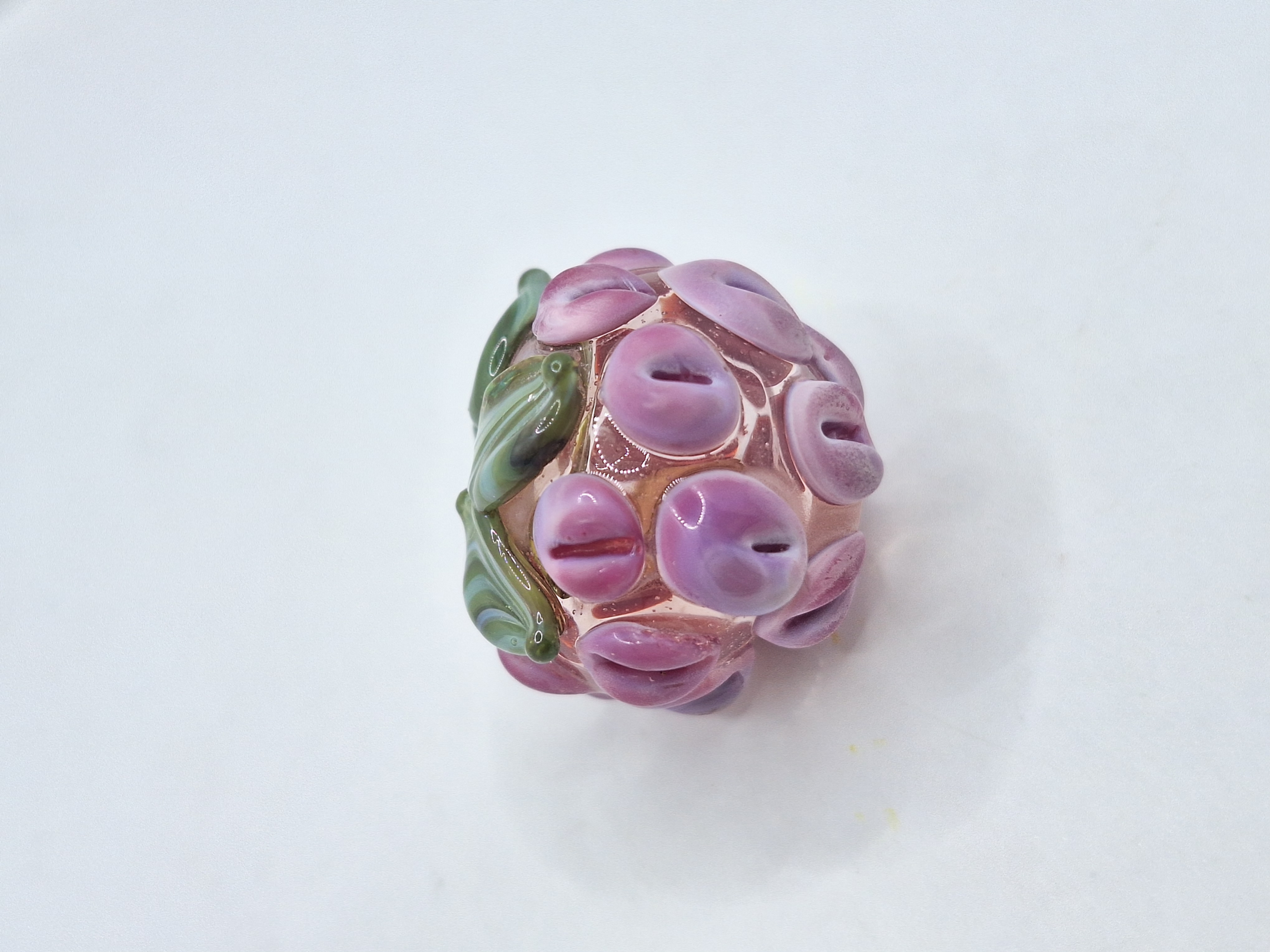 One Hollow Focal Raspberry Bead
