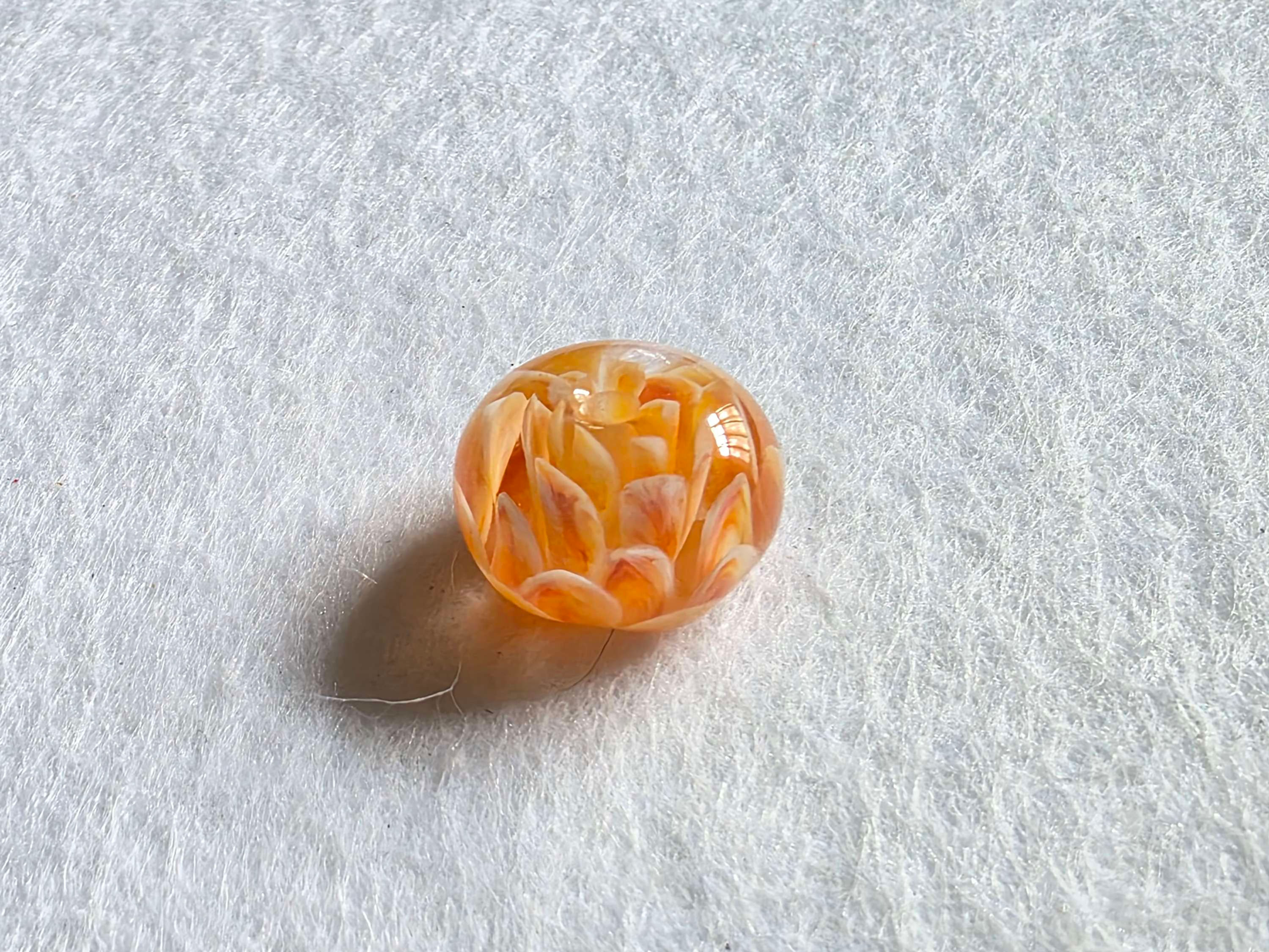Peachy Layered Flower Bead