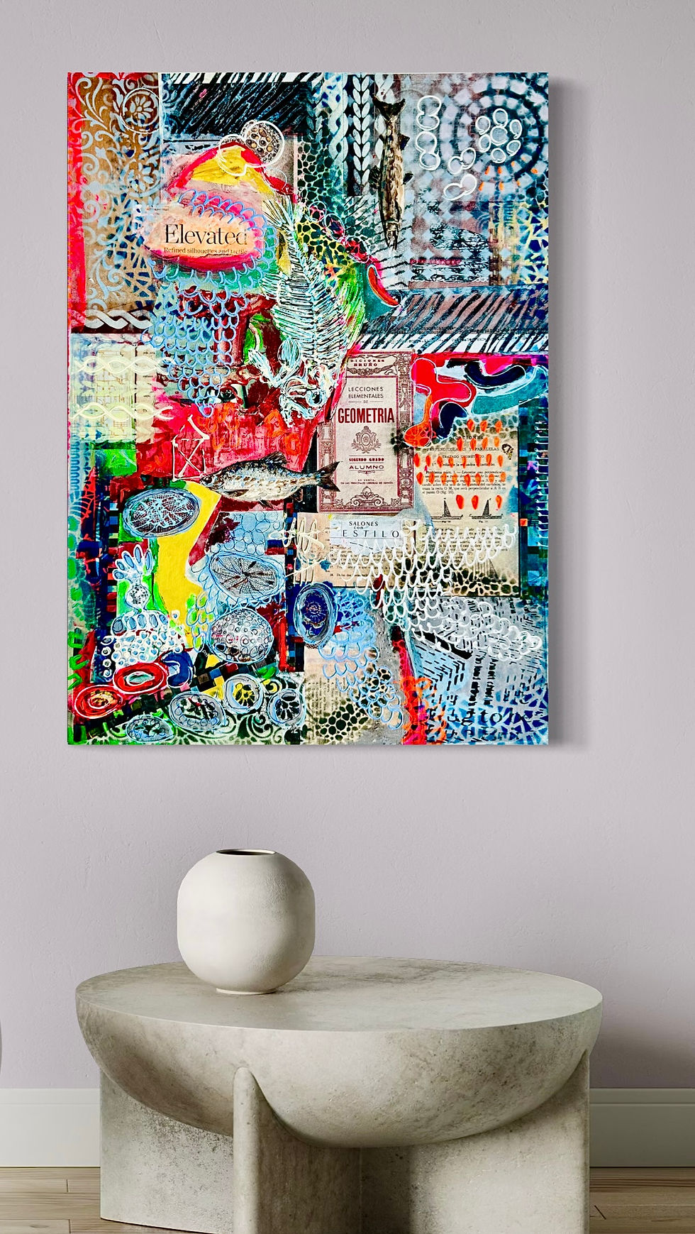 Miniaturbild: Elevated Fish — Refined Silhouettes and Tactil 2026: Acryl Mixed Media on Canvas