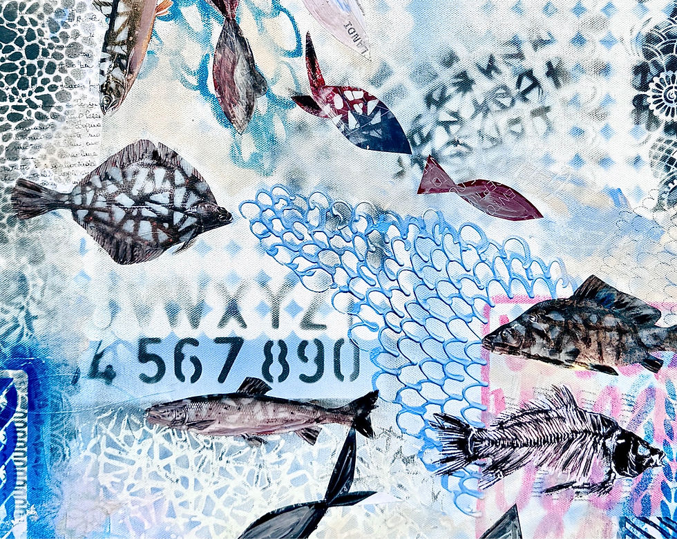 Miniaturbild: Oceanic Fragments. Alphabet of the Sea 2026: Acryl Mixed Media on Canvas
