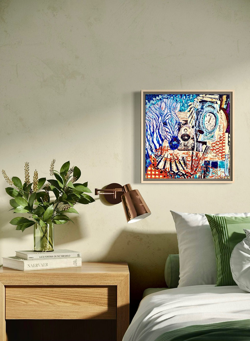 Miniaturbild: Blue Zebra crossing through Time 2026: Acryl Mixed Media on Canvas