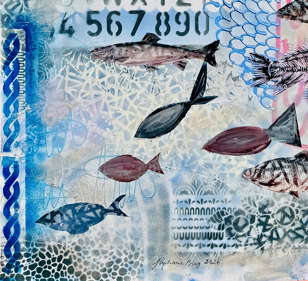 Miniaturbild: Oceanic Fragments. Alphabet of the Sea 2026: Acryl Mixed Media on Canvas