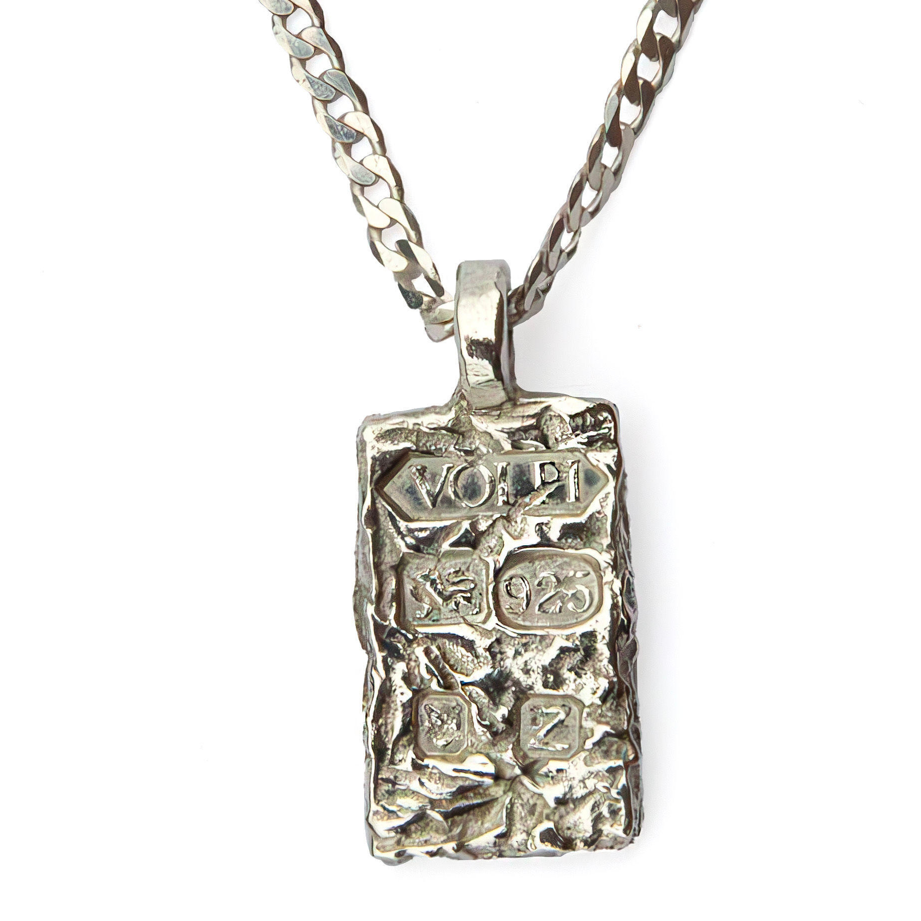Hallmarked ingot necklace